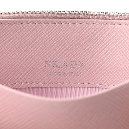 Prada Saffiano Metal Zip Card Holder Wallet Alabastro 6 of 6