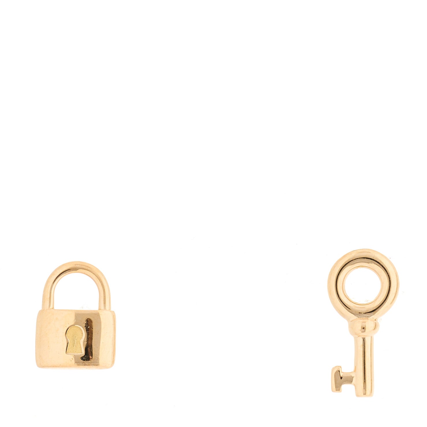 Tiffany 18K Rose Gold Mini Key and Lock Earrings 1 of 5