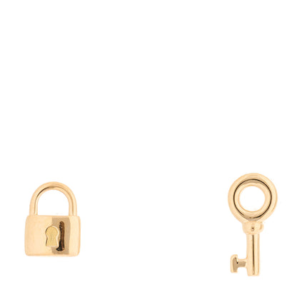 Tiffany 18K Rose Gold Mini Key and Lock Earrings 1 of 5