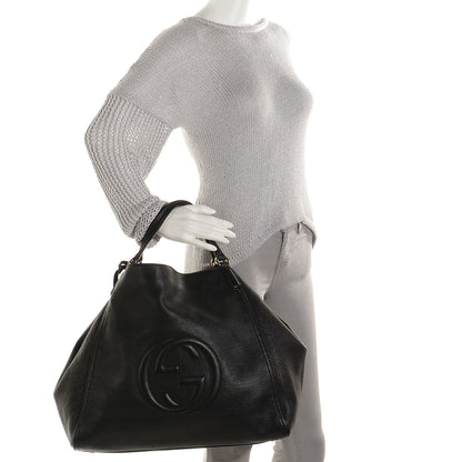 Gucci Pebbled Calfskin Large Soho Shoulder Bag Black 2 of 9