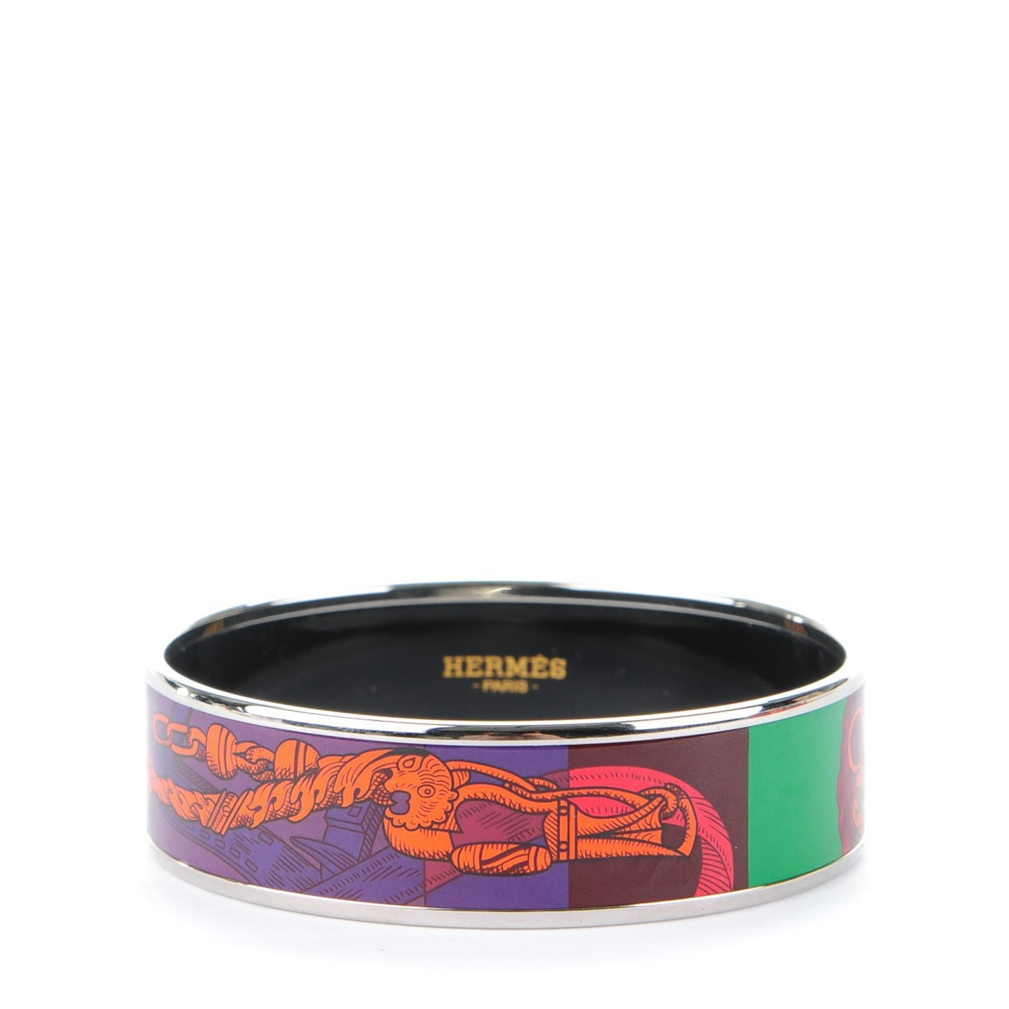 Enamel Printed Della Cavalleria Wide Bracelet 65 Cacao