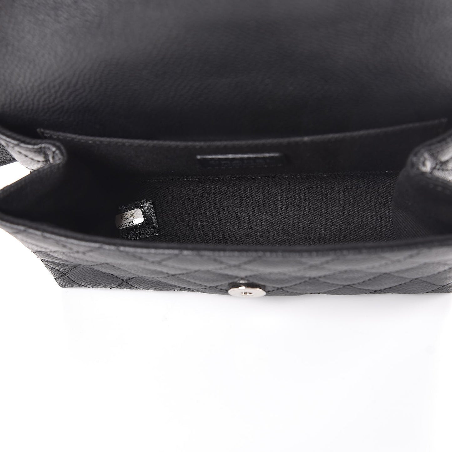 Grained Calfskin Quilted 2.55 Reissue Flap Belt Bag Clutch Black