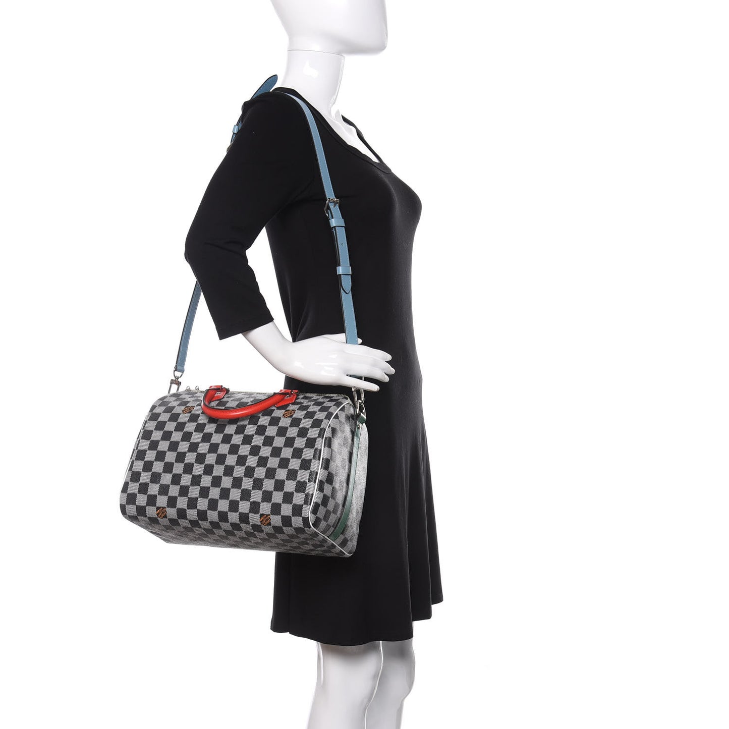 Damier Speedy Bandouliere 30 Black White