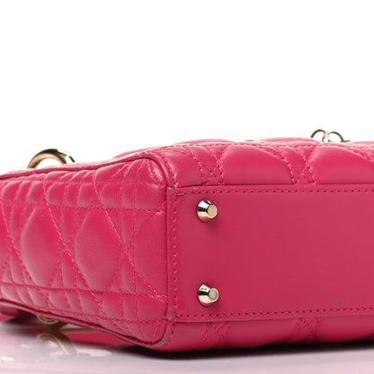 Christian Dior Lambskin Cannage Mini Lady Dior Fuchsia 9 of 10