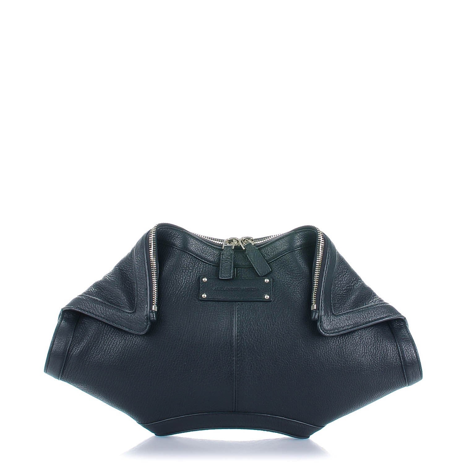 Alexander McQueen Calfskin De Manta Clutch Black 1 of 7