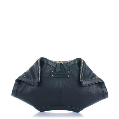 Alexander McQueen Calfskin De Manta Clutch Black 1 of 7