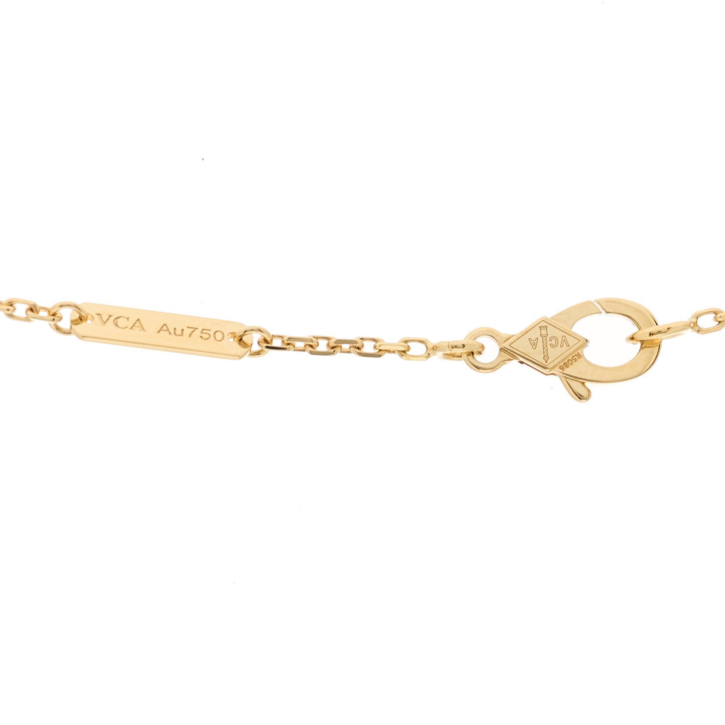 18K Yellow Gold Mother of Pearl Vintage Alhambra Pendant Necklace