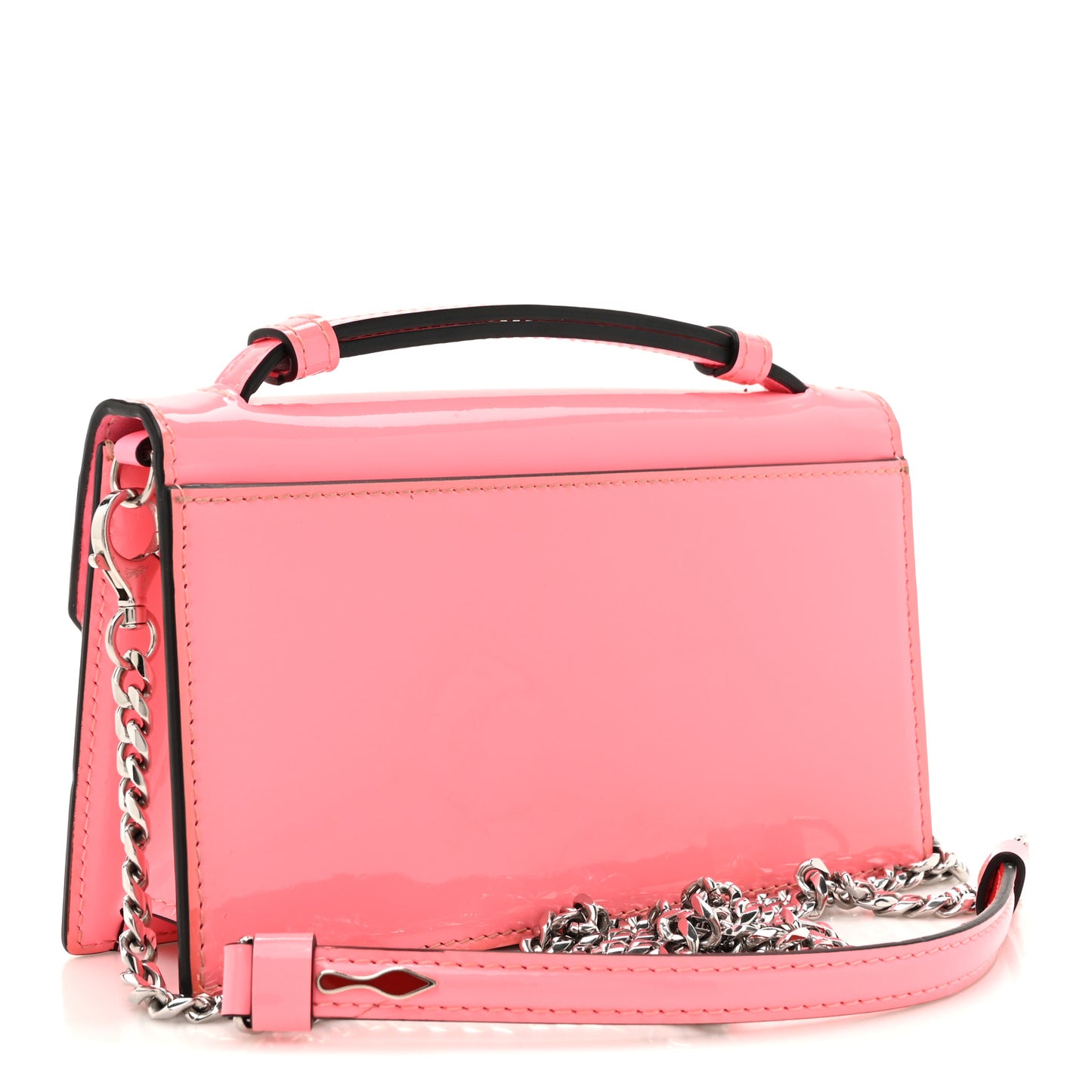 Patent Calfskin Small Elisa Baguette Bubble Gum