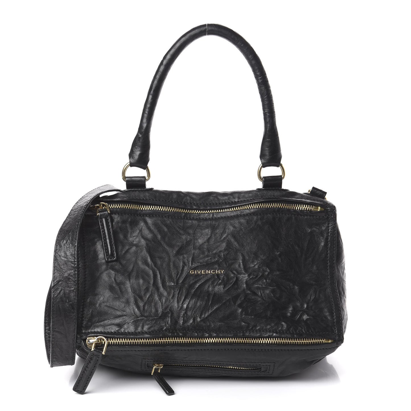 Tumbled Sheepskin Medium Pandora Bag Black
