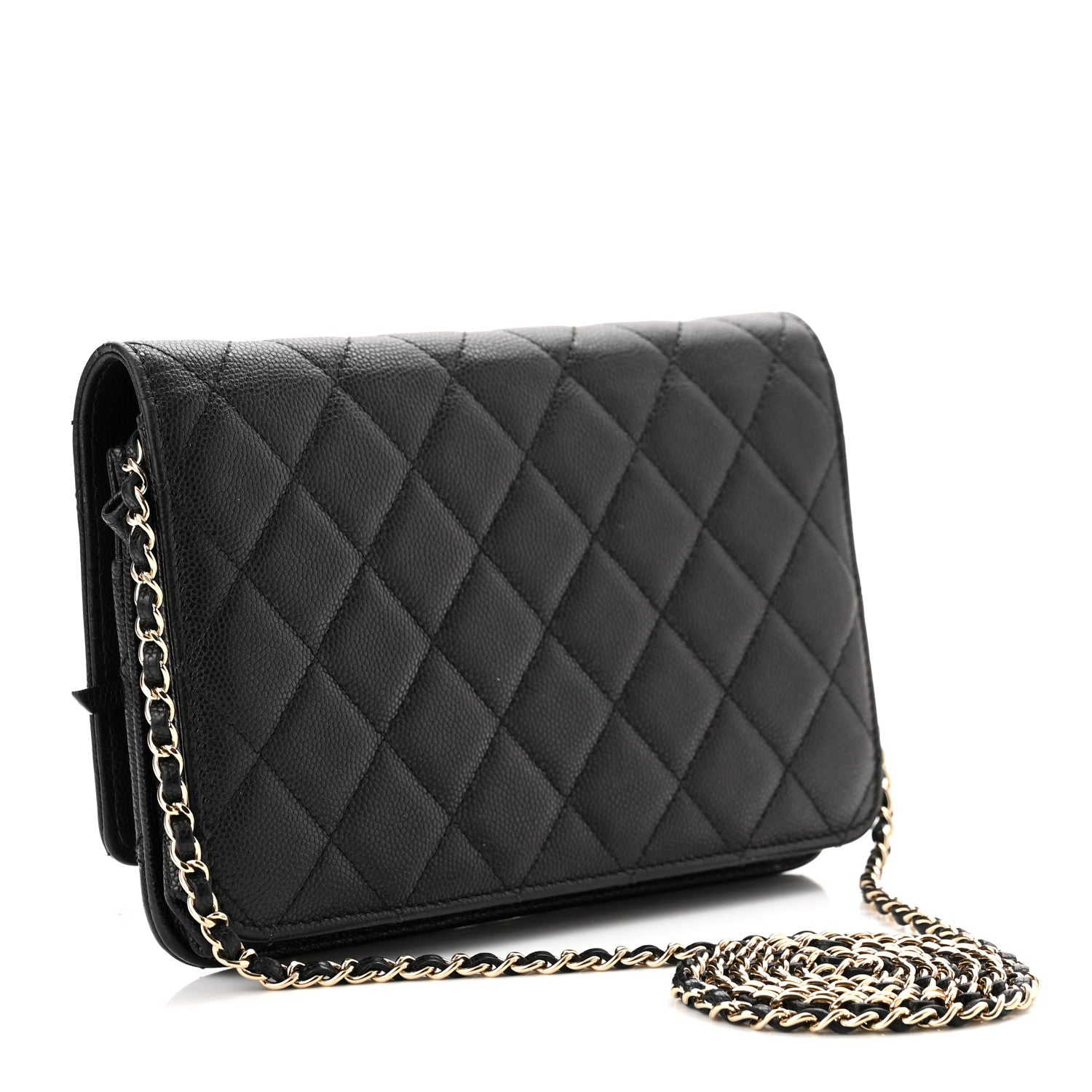 Chanel Caviar Quilted Golden Class Wallet On Chain WOC Black 3 of 12