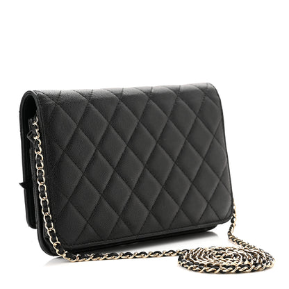 Chanel Caviar Quilted Golden Class Wallet On Chain WOC Black 3 of 12