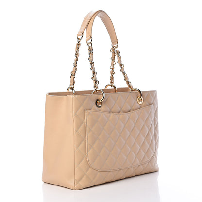 Chanel Caviar Quilted Grand Shopping Tote GST Beige Clair 3 of 10