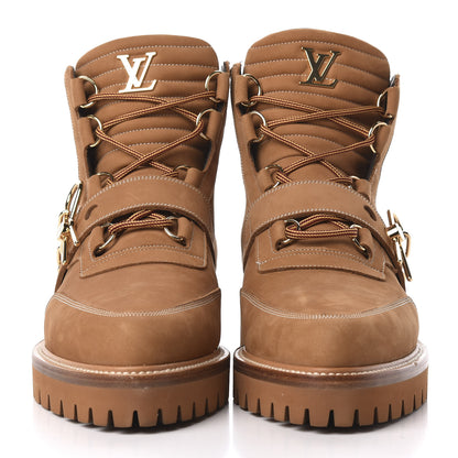 Louis Vuitton Suede Calfskin Monogram Mens Creeper Ankle Boots 7 Beige 2 of 8