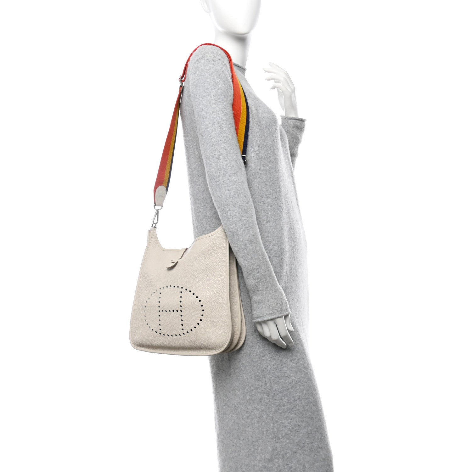 Hermes Taurillon Clemence Amazone Evelyne III PM Craie 2 of 13