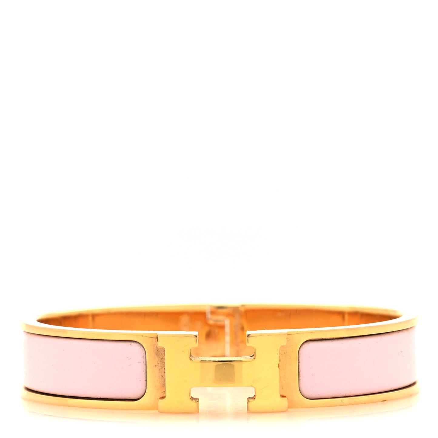 Enamel Narrow Clic Clac H Bracelet PM Rose Dragee
