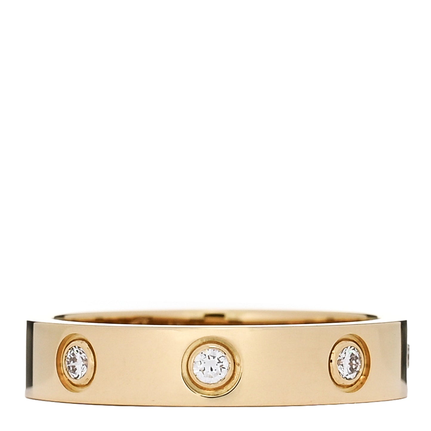 18K Yellow Gold 8 Diamond 4mm LOVE Wedding Band Ring 51 5.75
