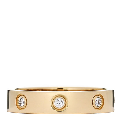 Cartier 18K Yellow Gold 8 Diamond 4mm LOVE Wedding Band Ring 51 5.75 1 of 4