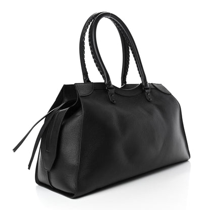 Balenciaga Grained Calfskin Neo Classic Black Hardware Large Top Handle Bag Black 2 of 4