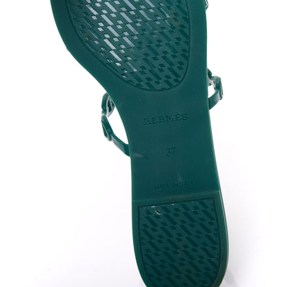 Hermes TPU Rivage Sandals 37 Vert d'Ete 6 of 9