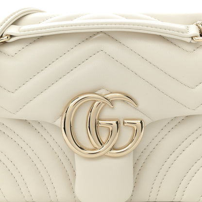Gucci Lambskin Matelasse Small GG Marmont Shoulder Bag White 8 of 10