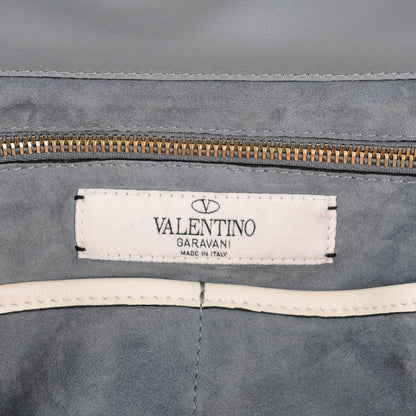 Valentino Garavani Vitello Monogram Kimono 1997 Print Medium Rockstud Tote Light Blue 7 of 8