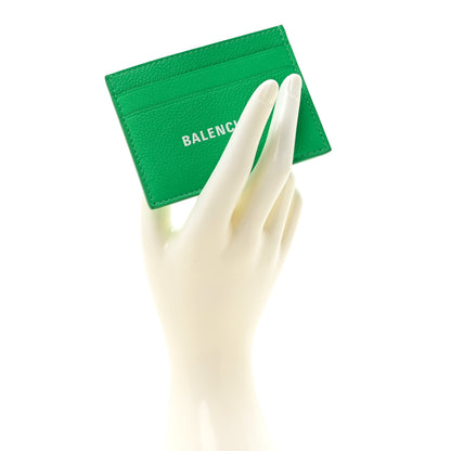Balenciaga Grained Calfskin Logo Cash Card Holder Green White 2 of 10