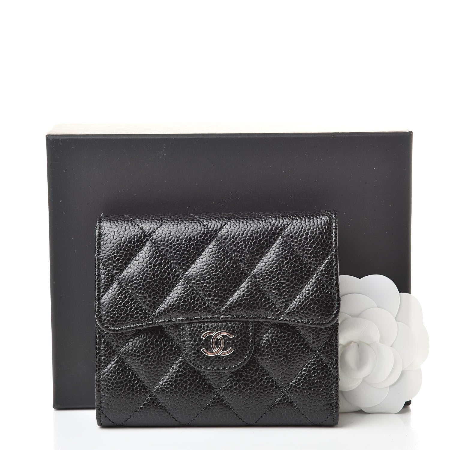 Chanel Caviar Quilted Compact Flap Wallet Black 9 of 9