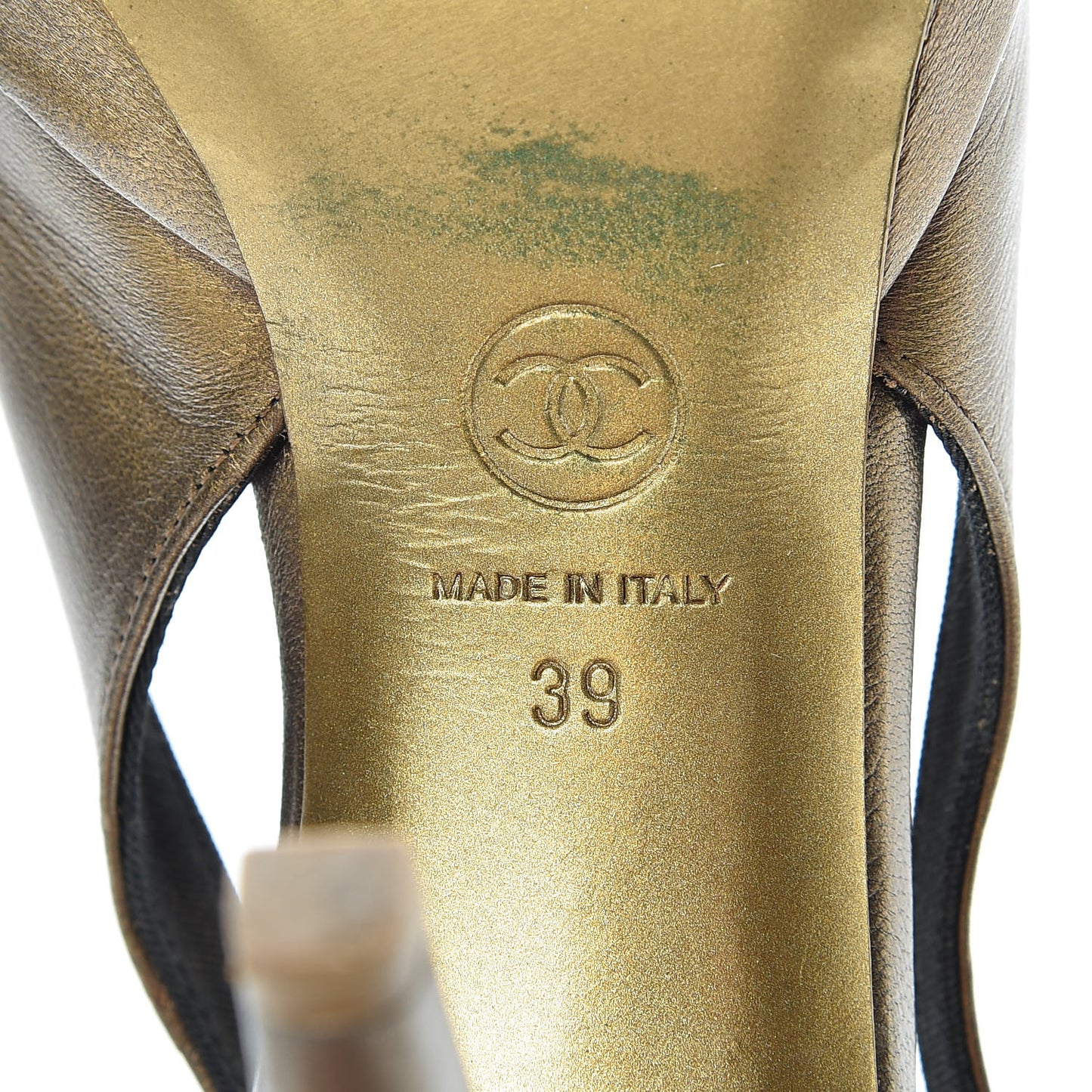 Lambskin Camellia Sling Back Pumps 39 Bronze