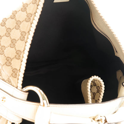 Gucci Monogram Large Horsebit Chain Hobo Off White 5 of 7