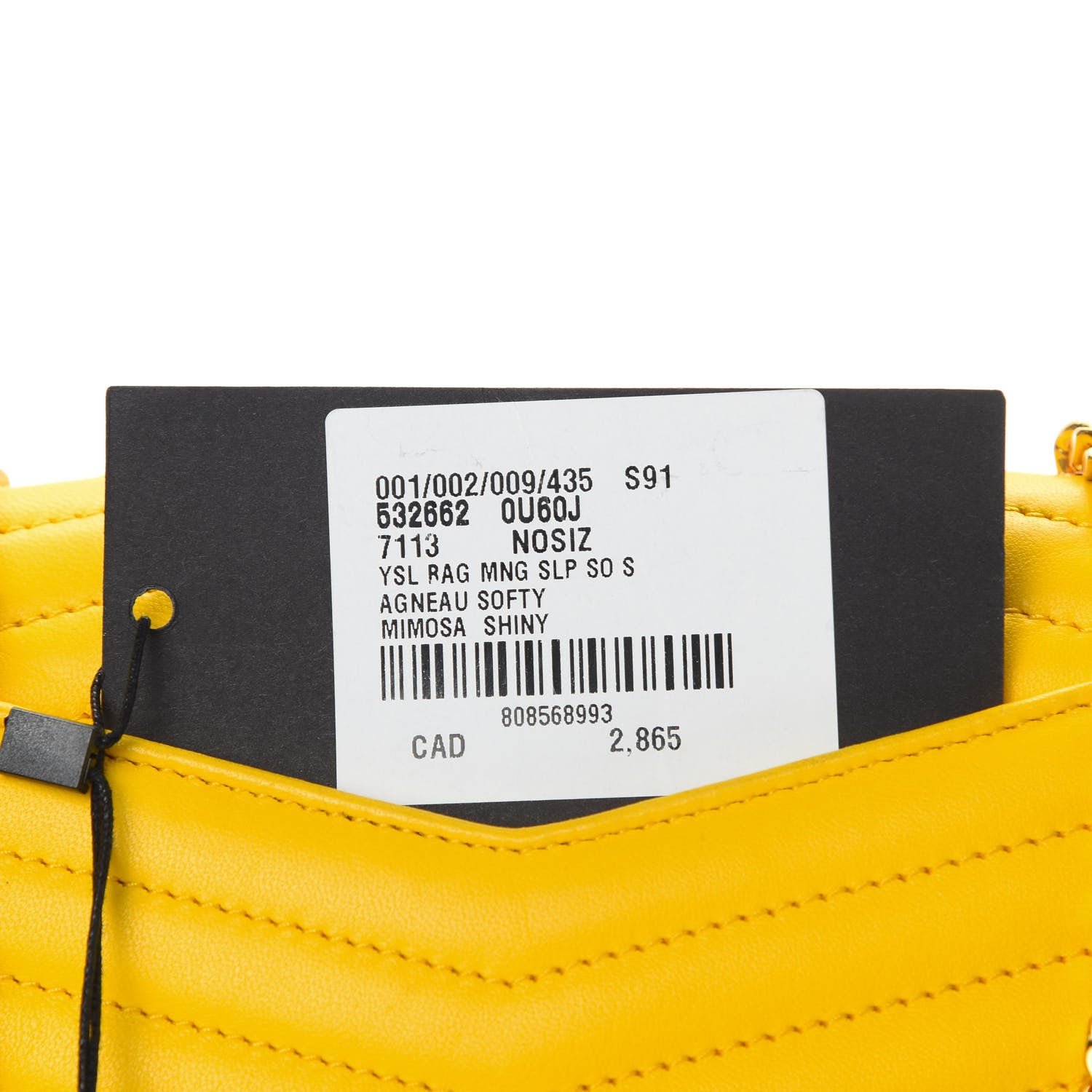 Saint Laurent Lambskin Matelasse Chevron Monogram Small Sulpice Bag Mimosa 11 of 11