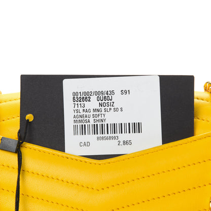 Saint Laurent Lambskin Matelasse Chevron Monogram Small Sulpice Bag Mimosa 11 of 11