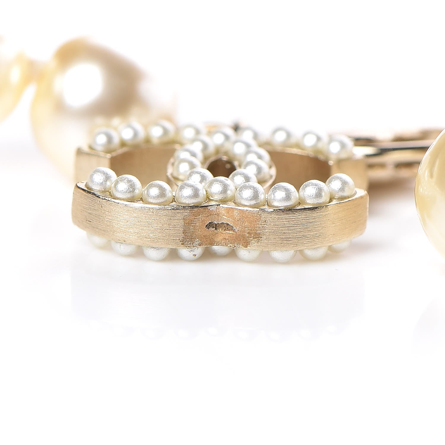 Chanel Pearl CC Long Necklace Light Gold 5 of 5