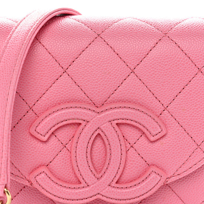 Chanel Caviar Quilted Mini Messenger Flap Light Pink 7 of 9