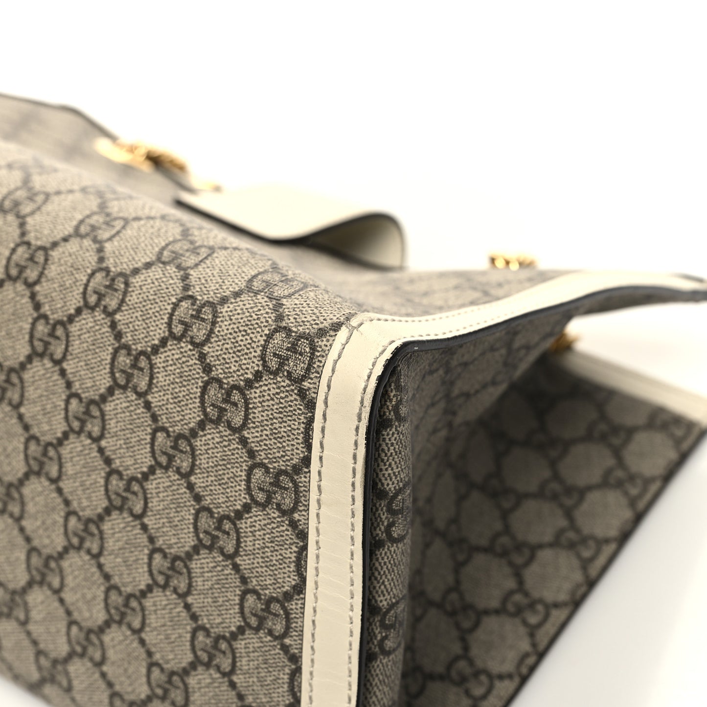 GG Supreme Monogram Medium Padlock Tote White