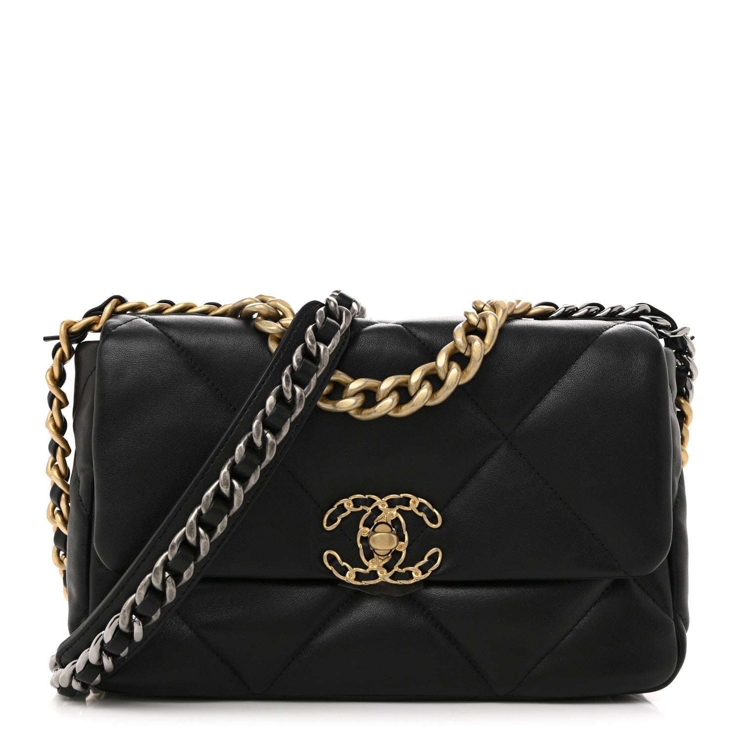 Chanel Lambskin Quilted Medium Chanel 19 Flap Black 1 of 11