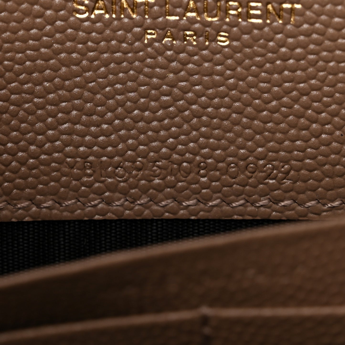 Grain De Poudre Matelasse Chevron Monogram Envelope Chain Wallet Dark Latte