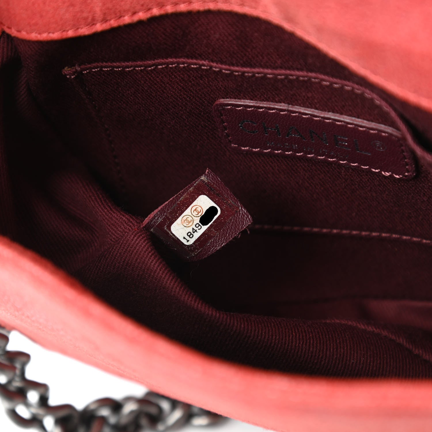 Chanel Iridescent Calfskin Quilted Small Gentle Square Boy Flap Red 6 of 7