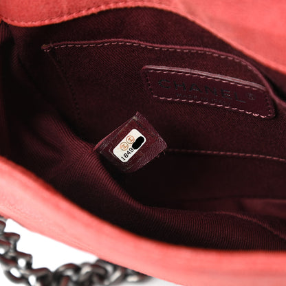 Chanel Iridescent Calfskin Quilted Small Gentle Square Boy Flap Red 6 of 7
