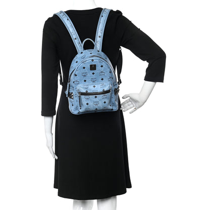 MCM Visetos Side Stud Mini Stark Backpack Blue 2 of 28
