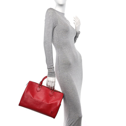 Louis Vuitton Epi Speedy 35 Castillan Red 2 of 10