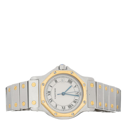 Cartier Stainless Steel 18K Yellow Gold 29mm Santos Octagon Quartz Watch 2 of 4
