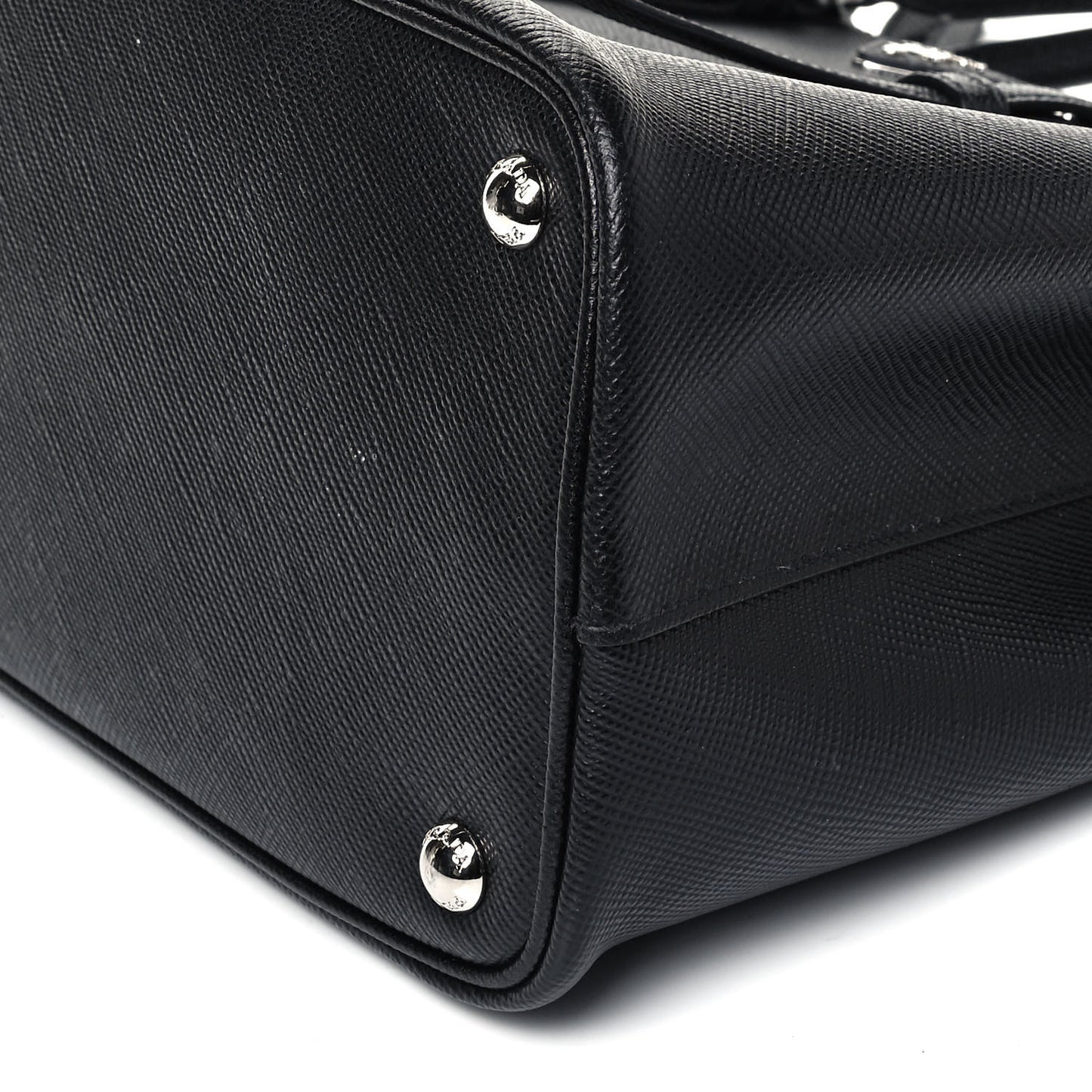 Saffiano Cuir Medium Double Bag Black Fuoco