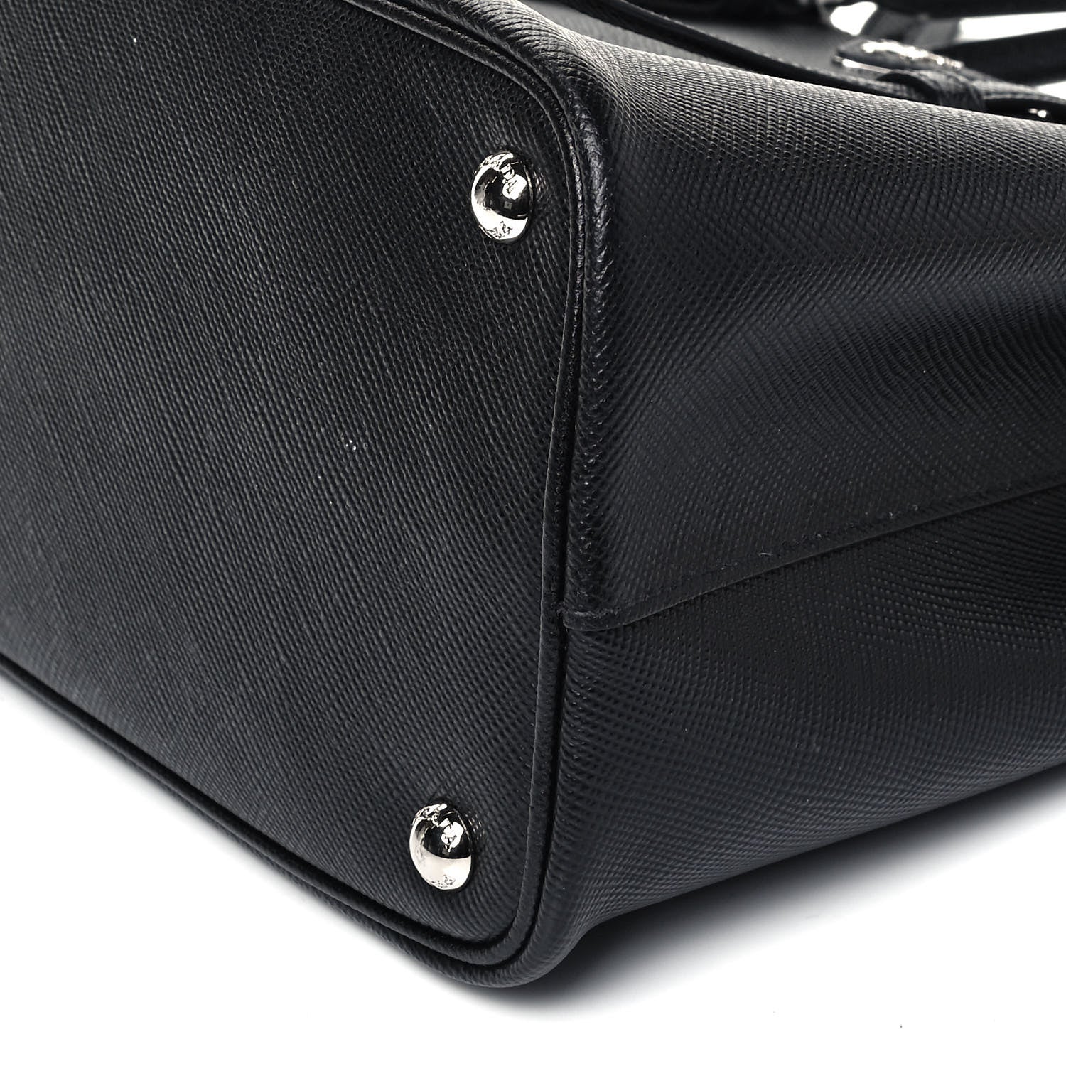 Prada Saffiano Cuir Medium Double Bag Black Fuoco 9 of 9
