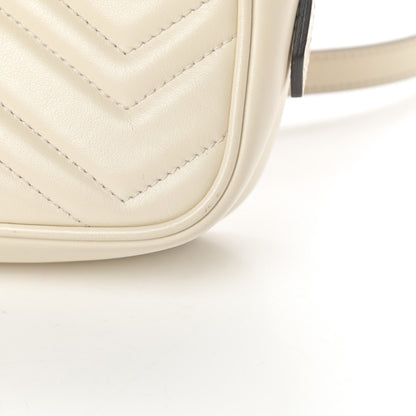 Gucci Calfskin Matelasse Mini GG Marmont Chain Shoulder Bag White 11 of 14