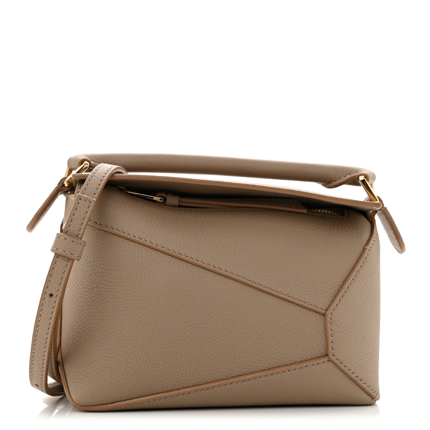 Calfskin Mini Puzzle Edge Bag Sand