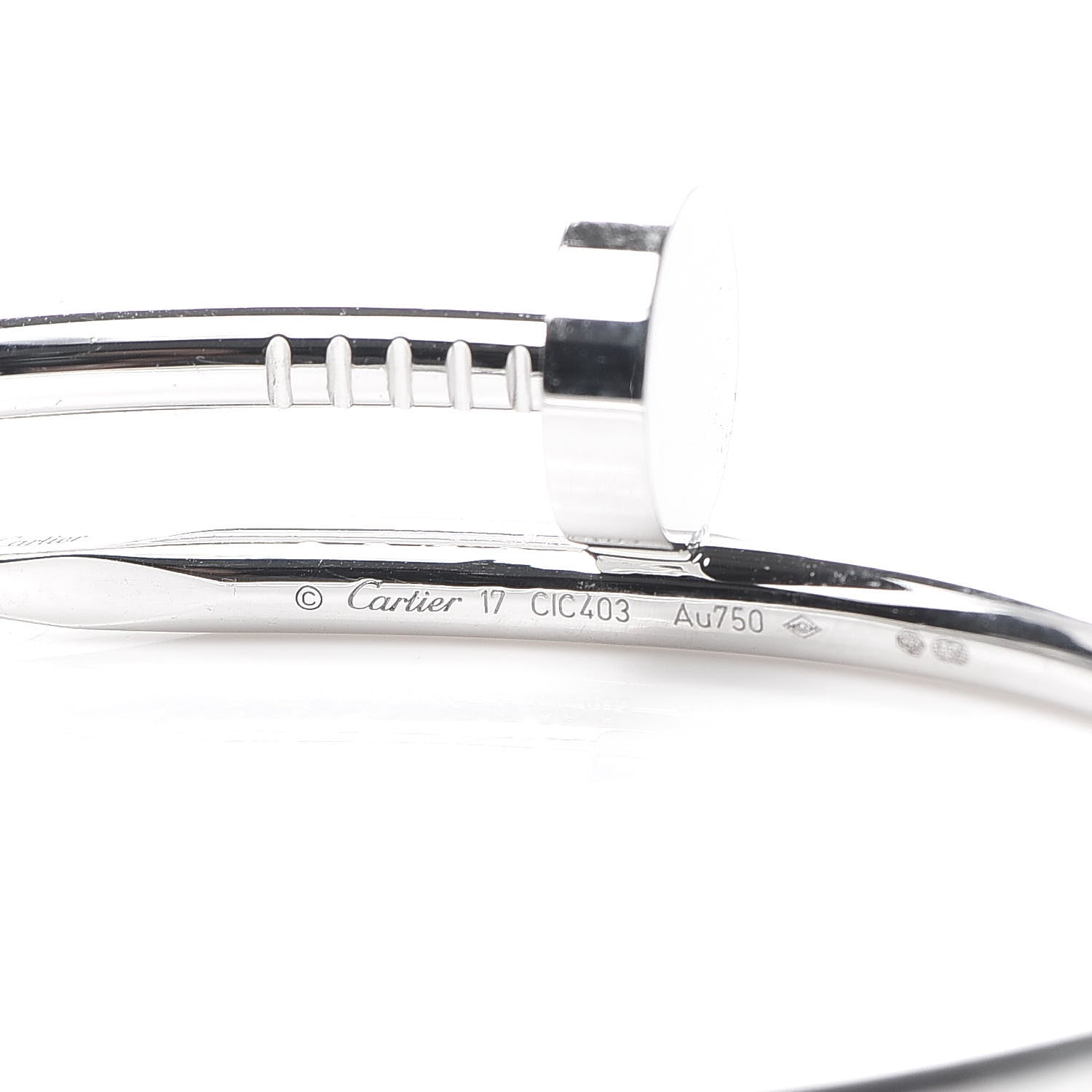 Cartier 18K White Gold Juste Un Clou Bracelet 17 4 of 4
