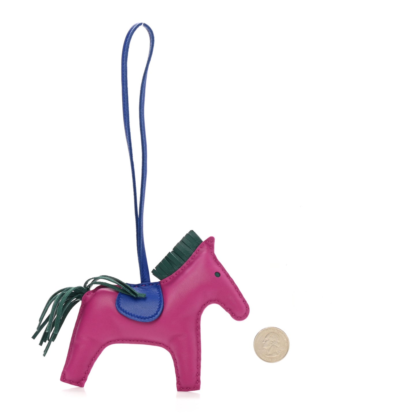 Milo Lambskin Grigri Rodeo Horse Bag Charm MM Rose Pourpre Malachite Bleu Electrique