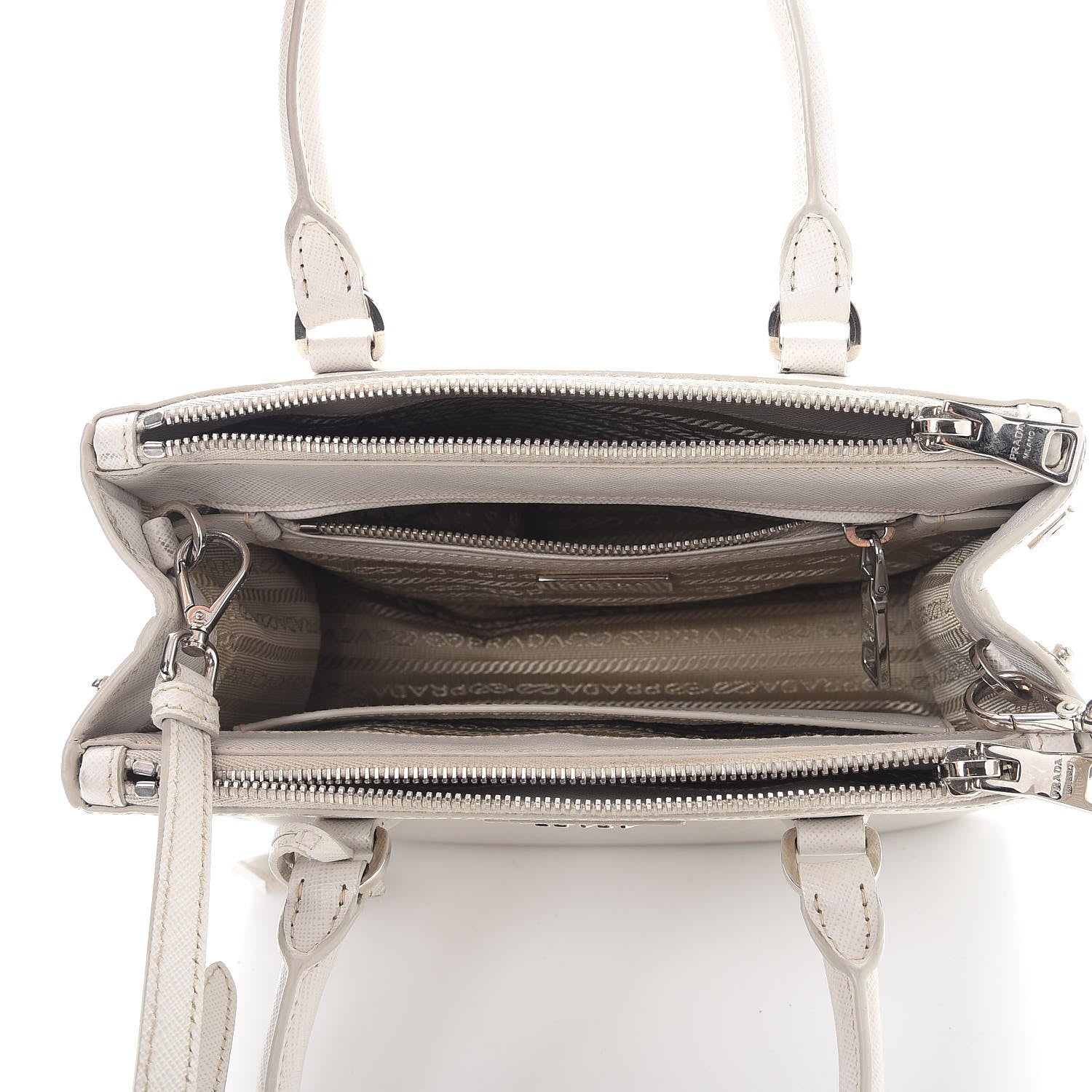 Prada Saffiano Lux Small Galleria Double Zip Tote White 6 of 15