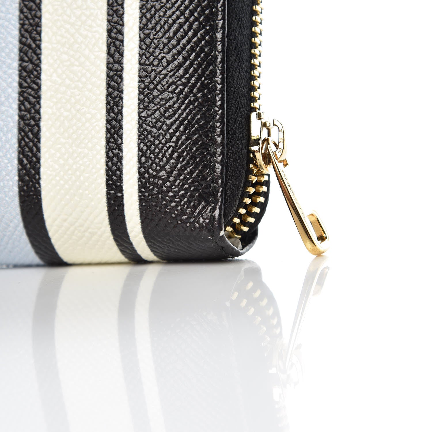 Dolce & Gabbana Dauphine Striped Zip Around Wallet Black 9 of 10