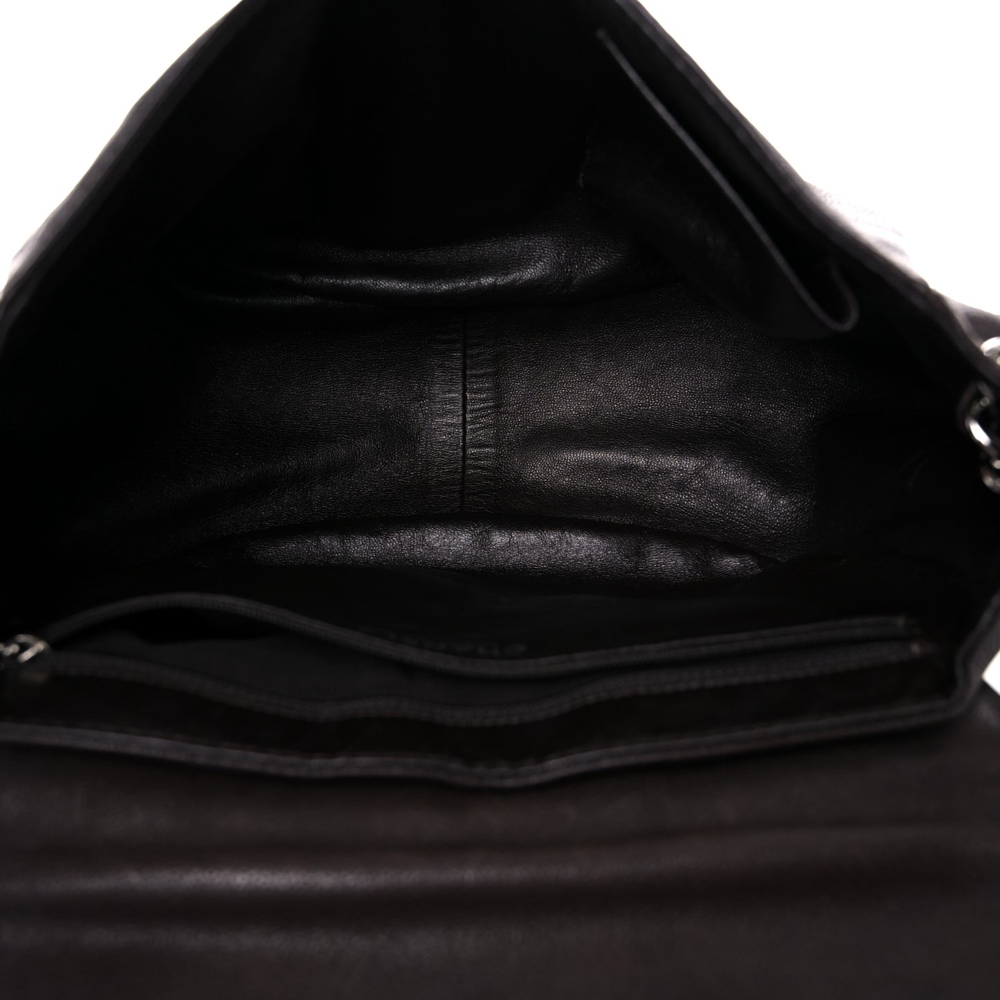 Caviar Half Moon Large Flap Dark Brown